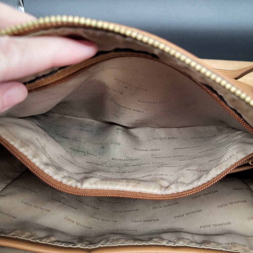 Michael Kors Brown Tote Bag with Gold Finishings, 16×11×5,  EUC - Picture 7 of 8